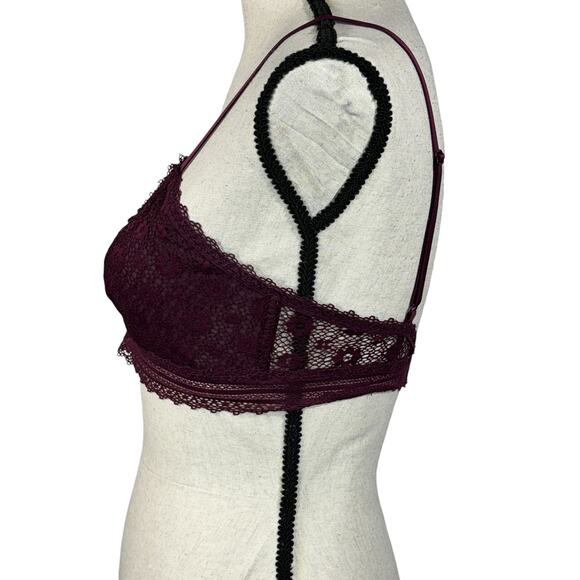 Victoria’s Secret Small Bralette Floral Lace Adjustable Straps Stretch Purple - Picture 5 of 9